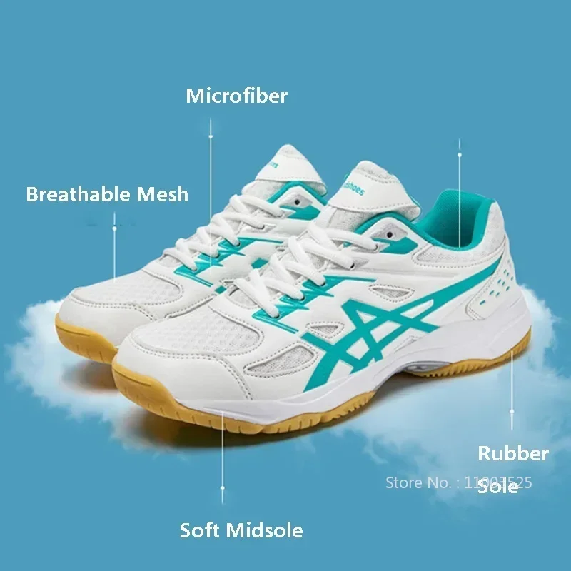 Ultra-light Badminton Shoes Men Women Anti-slippery Table Tennis Sneakers Unisex Cushioning Volleyball Shoes Outdoor Footwear