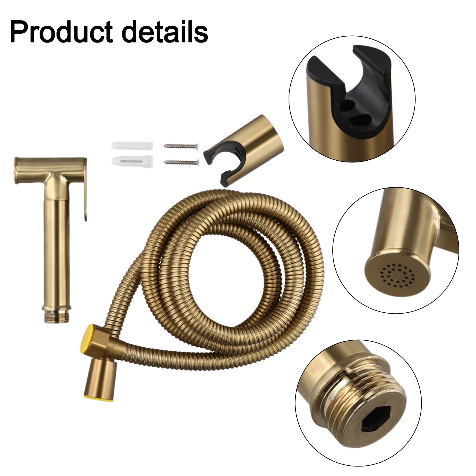 

Brass Bidet Sprayer Bathroom Sprayer Set Easy To Install High Quality Brass Leak-proof Hose Multipurpose Spray Kit