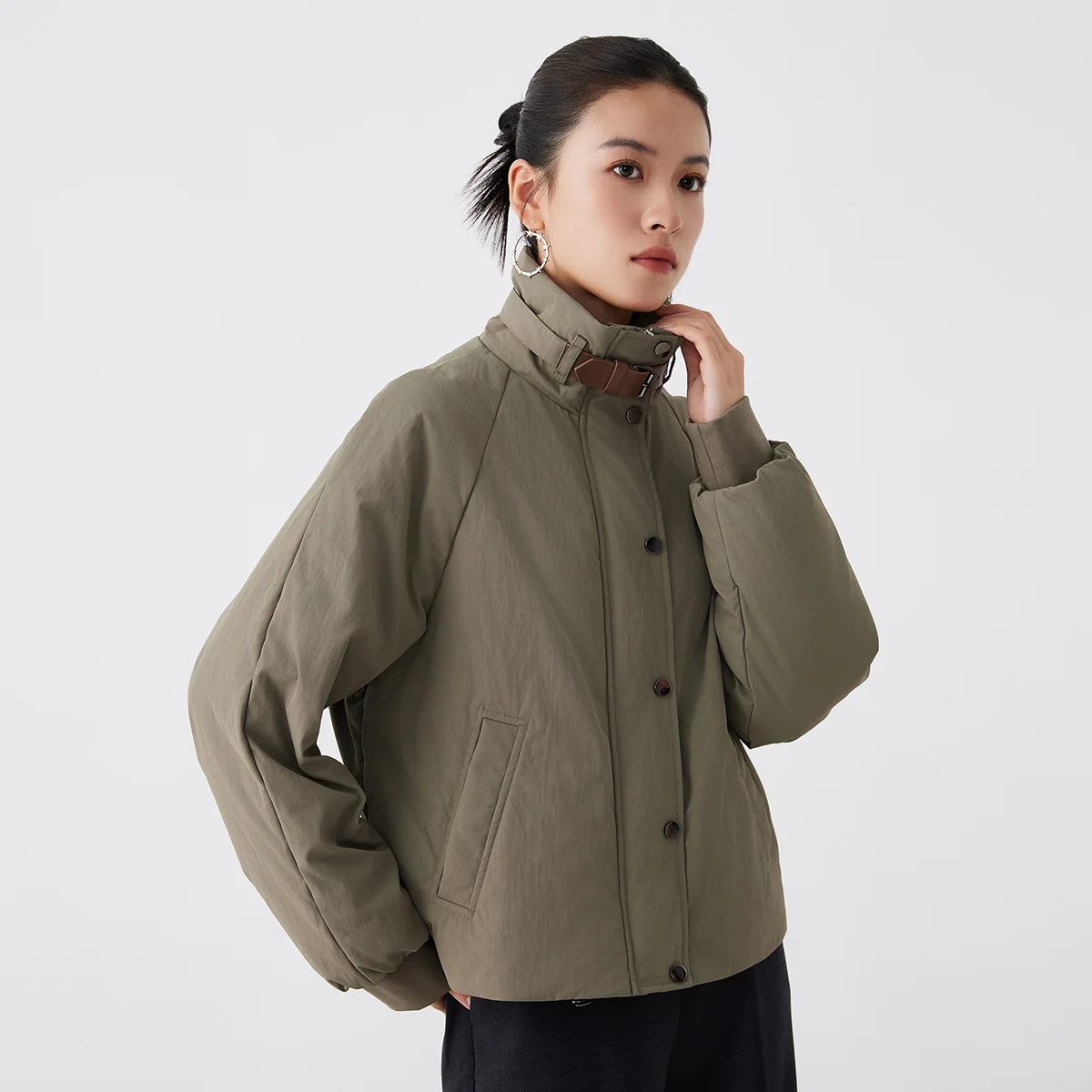 K2608X High quality women's clothing luxury brand coats stand-up collar cotton padded clothing down jackets