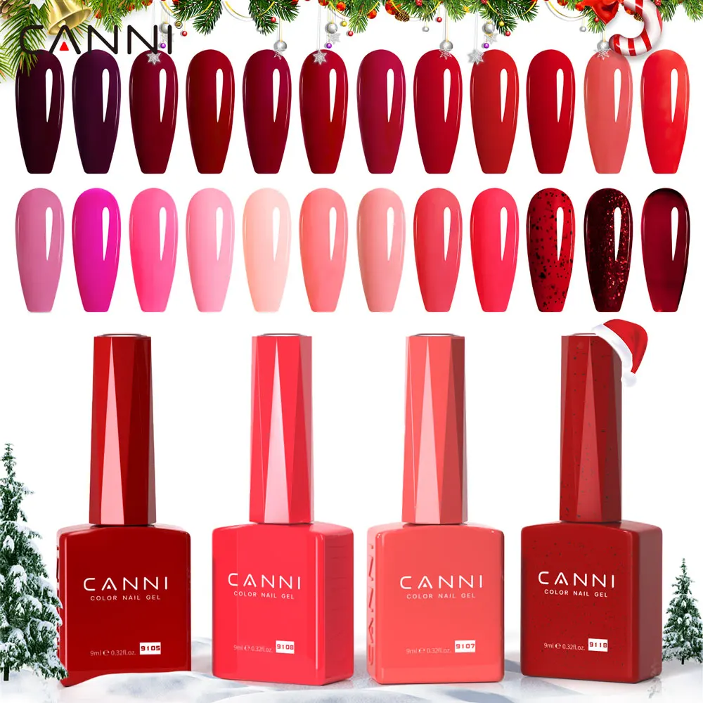 

9ml CANNI Gel Nail Polish HEMA/TPO Free Winter Nails French Nail Round Shape Brush Full Coverage Soak Off UV LED Gel Varnish