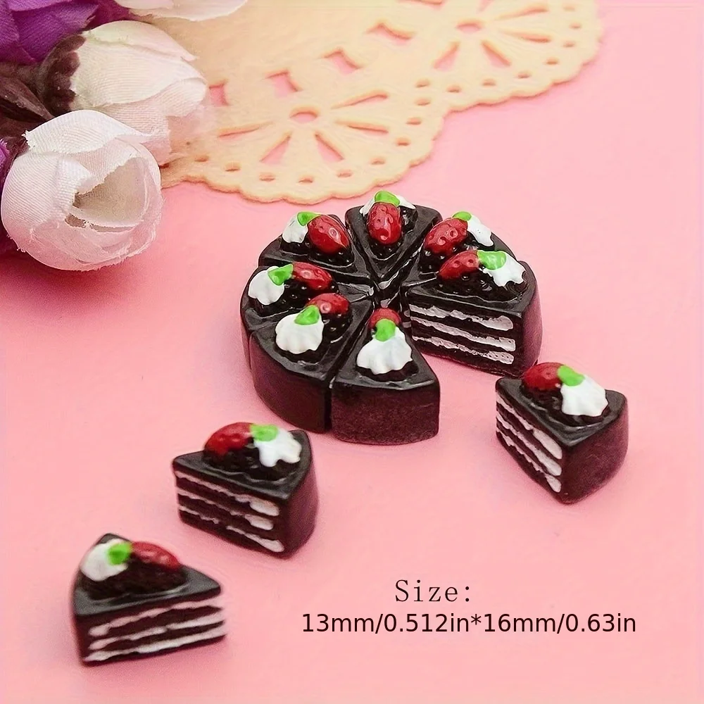 10 Doll House Cakes, Mini Simulated Cake Arrangement, DIY Miniature Artificial Food, Triangle Cake, Kitchen Accessories