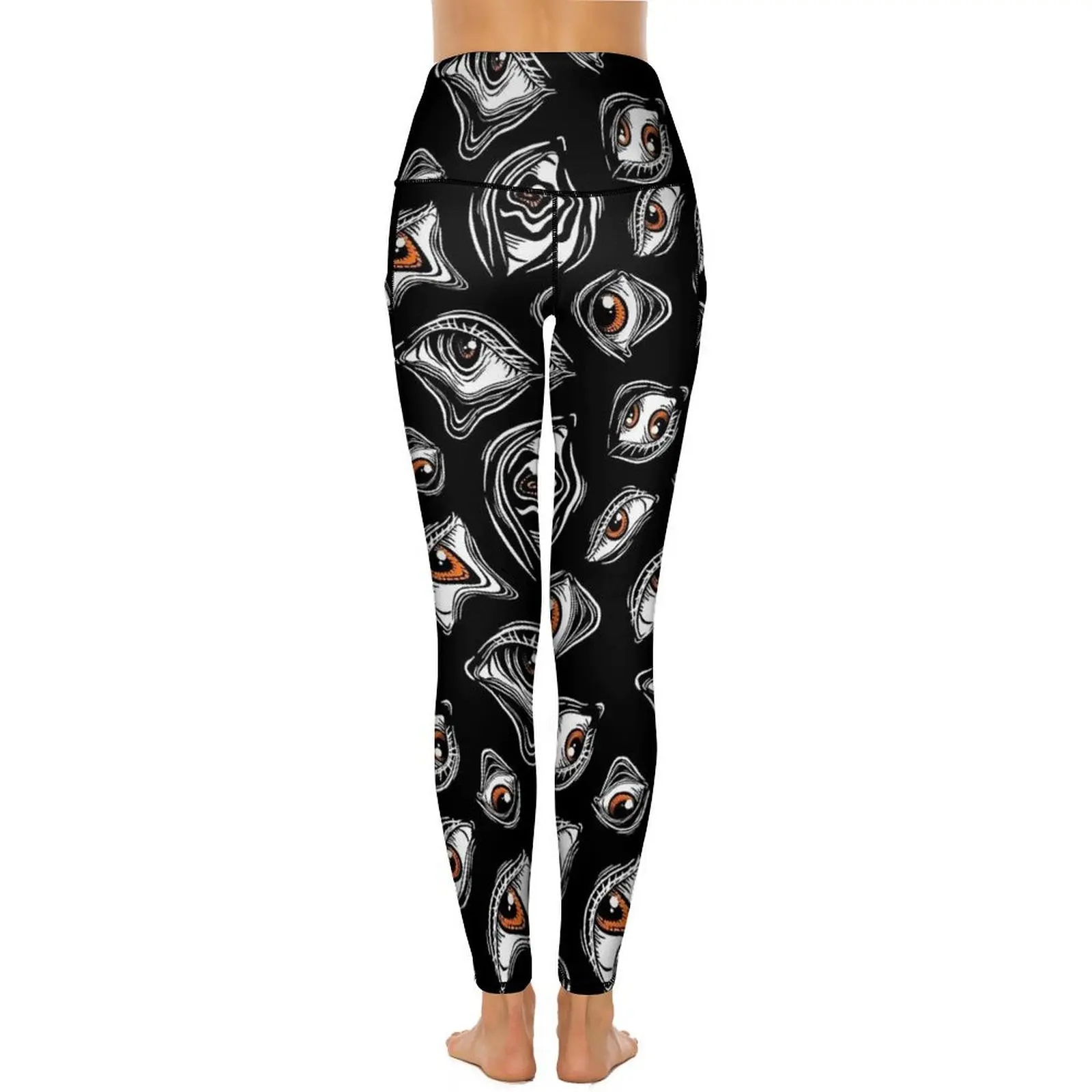 Abstrato mau olhado calças de yoga sexy trippy olhos gráficos leggings cintura alta correndo leggins feminino casual estiramento esportes collants