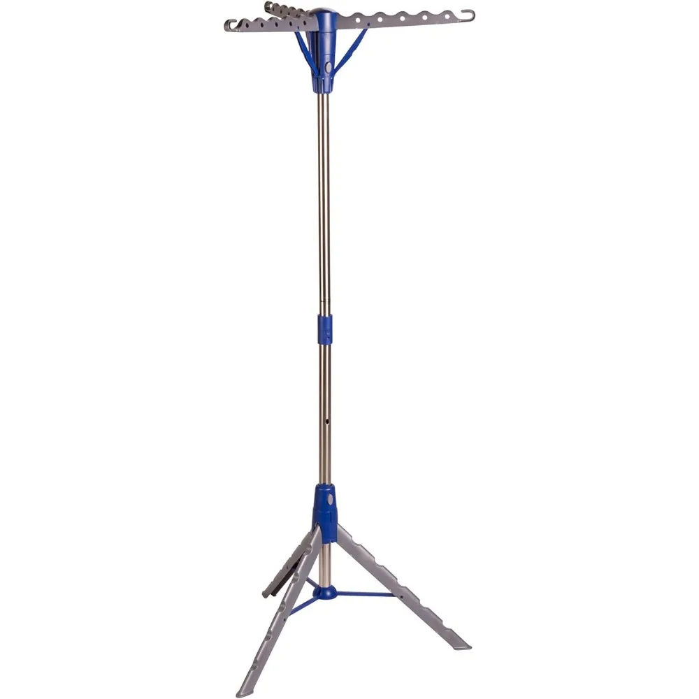 رف تجفيف الغسيل المحمول القابل للطي بطبقتين - مجفف ملابس موفر للمساحة للاستخدام الداخلي والخارجي