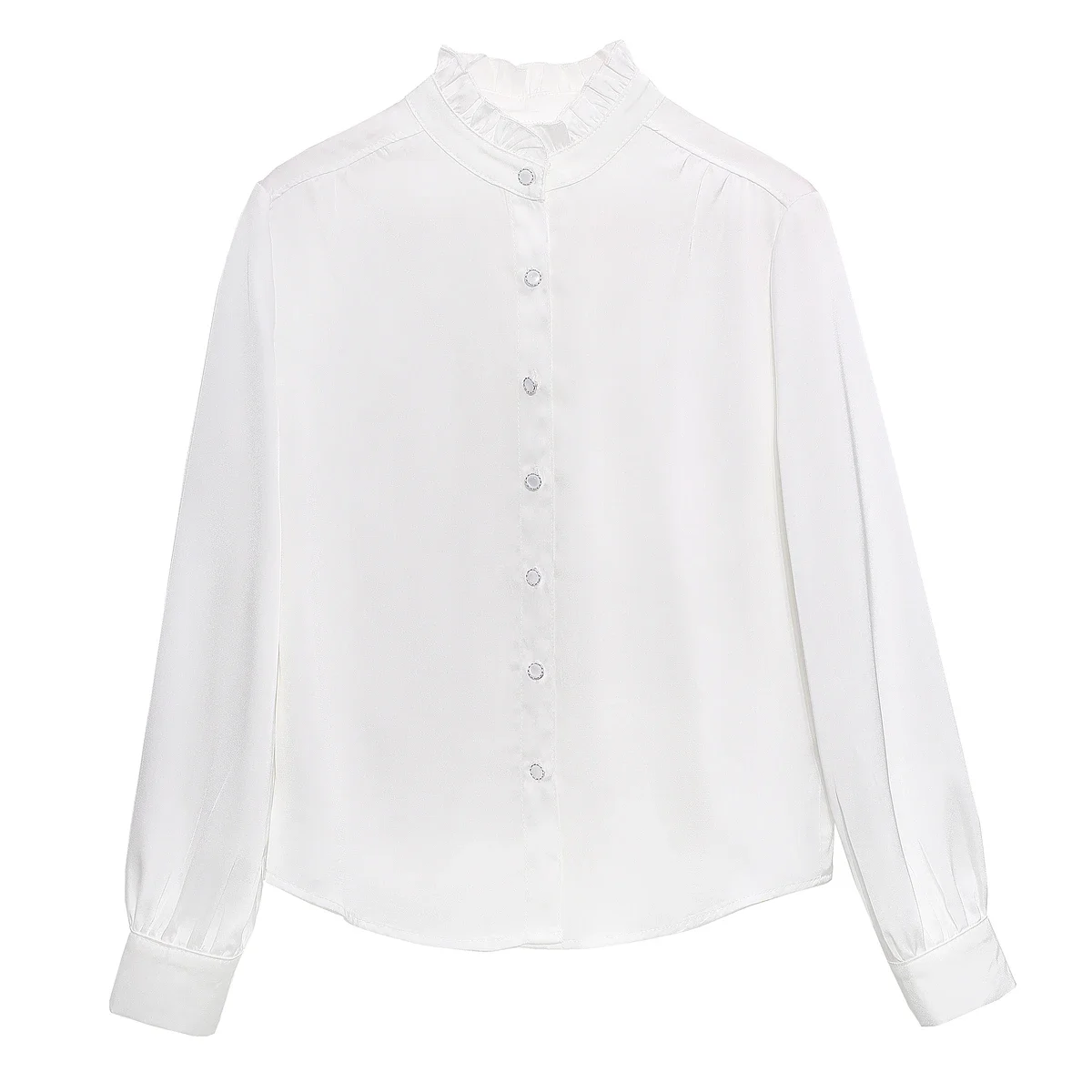 Nouveau col à volants femmes chemise Blouse blanc à manches longues en mousseline De soie chemise Blouse haut pour femme Blouses Camisas De Mujer Camisas H540