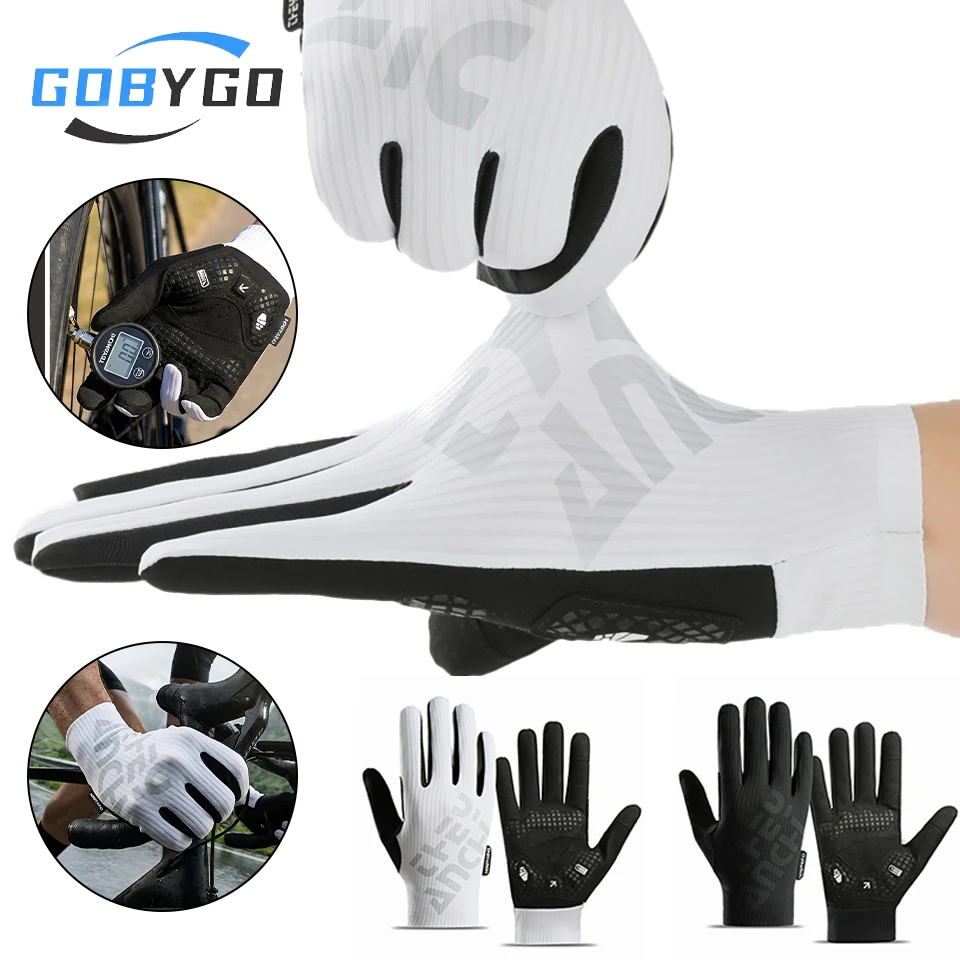 

GOBYGO 1Pair Men Summer Cycling Gloves Thin Lightweight Non-Slip Wear-Resistant Touchscreen Hiking Fishing Outdoor Sports Unisex