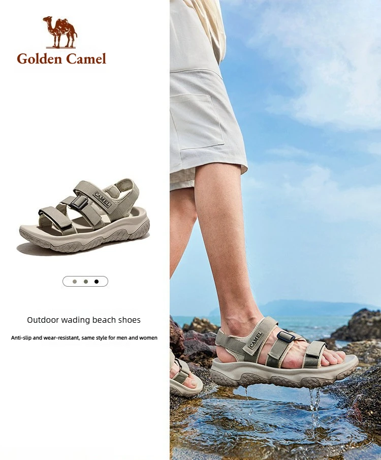 Golden Camel Outdoor Women Flat Sandals for Men’s Creek Wading Sandal Quick-dry Non-slip Sports Beach Shoes Summer Breathable