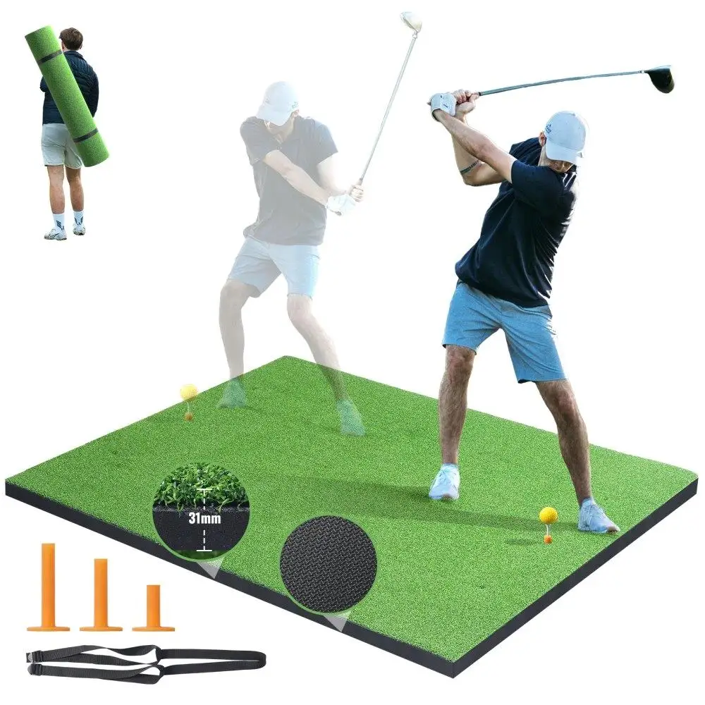 

Durable 5x5ft Golf Hitting Mat Turf Training Aid Indoor Outdoor Practice