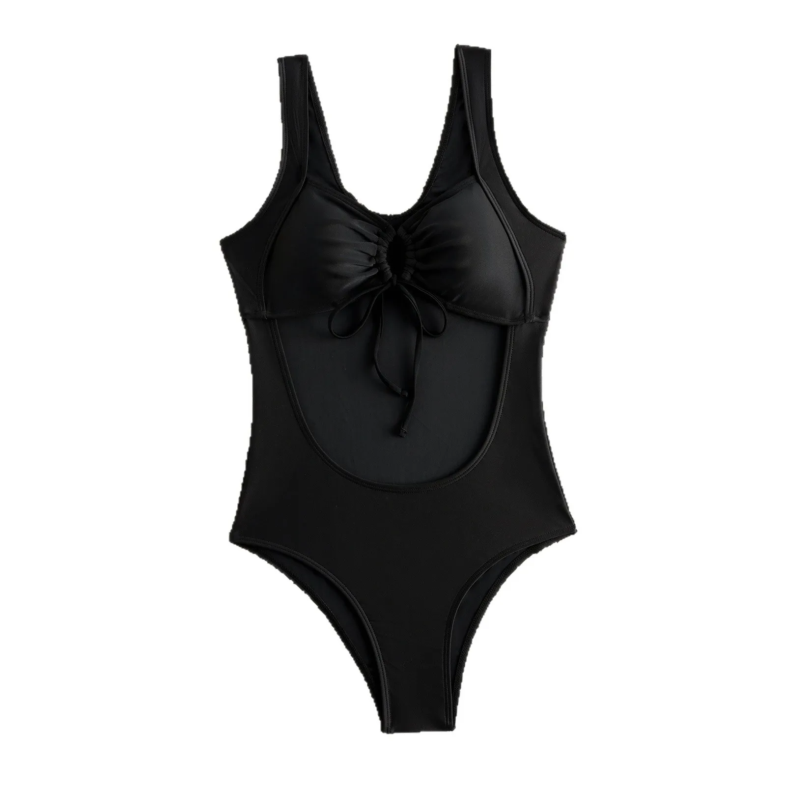 2026 Women's Sexy Lace-Up Push Up Cutout One-Piece Swimsuit Deep V Monokini Summer Cut Out Corset Holiday Swimsuit Beachwear Set