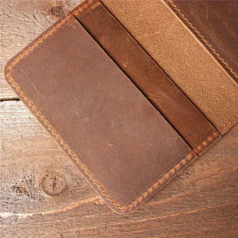 100% echtes Leder Kreditkarte Halter Brieftasche Männliche Dünne Brieftasche Kleine Bank ID Karte Halter Männer Retro Crazy Horse Leder Brieftasche – Detail 4