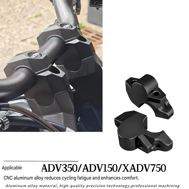 FOR CNC Aluminum Handlebar Risers 28mm Height 8mm Pullback ADV150 ADV160 ADV350 XADV750 Motorcycle Handlebar Riser Clamps Clamps