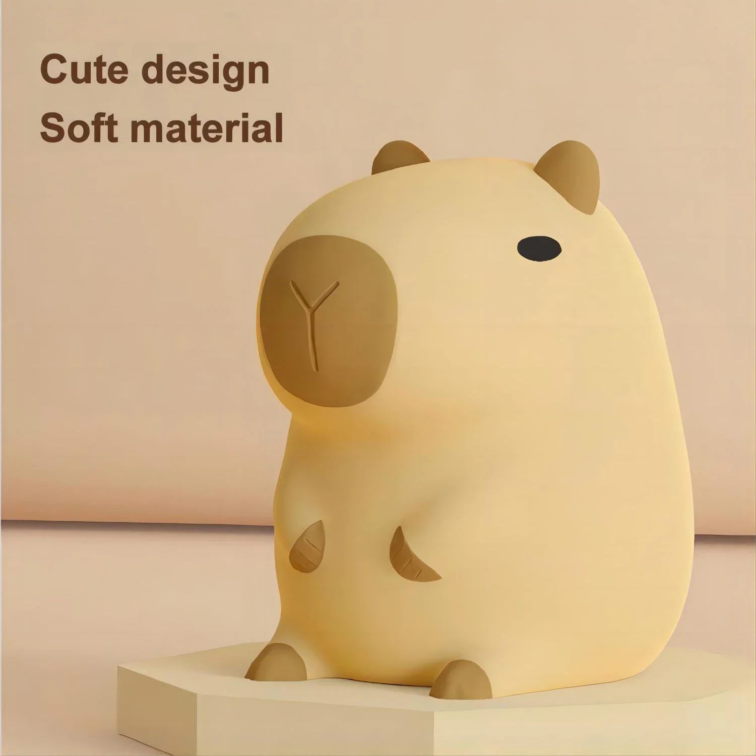 Capybara Silicone Night Light Cute Animal Rechargeable Lamp Adjustable Brightness Timing Rechargeable Sleep Night Lamp Kids Room