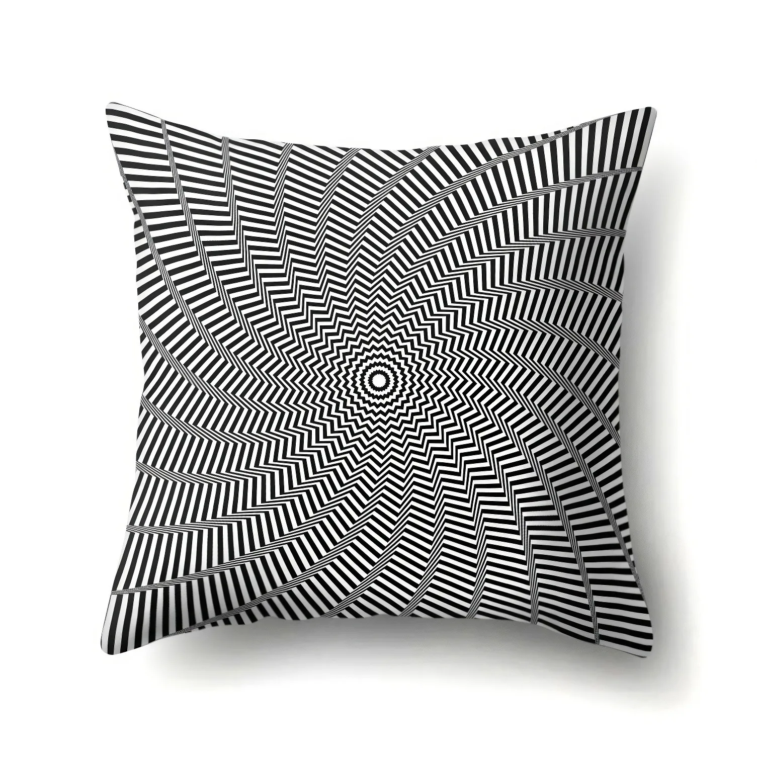 3D Optical Illusion Cushion Cover Peach Skin Black White Geometric Pillow Case for Sofa Living Room Decor Throw Pillowcase 1PC