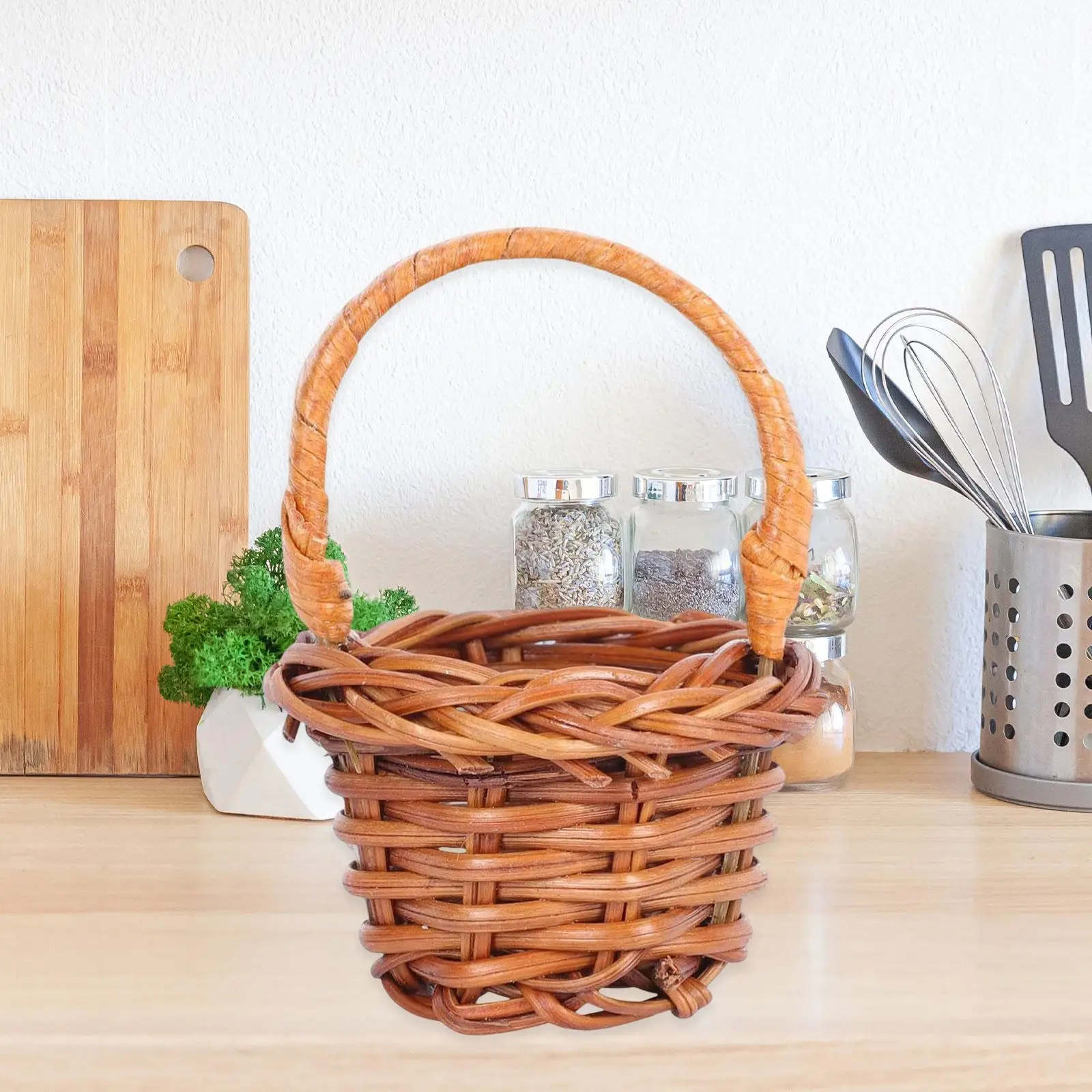 10 шт., плетеная корзина из ротанга, сбор яиц, пасхальная корзина для конфет, подарочная корзина для хранения конфет, кукольный домик, организация принадлежностей для вечеринок