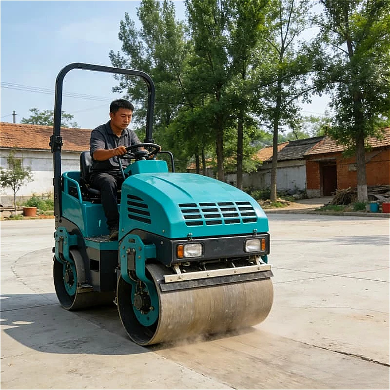 High Quality Mini Road Roller Walk Double Drum Vibratory for Driveway Patio Pavers Curb Edge Narrow Space Compact Customized