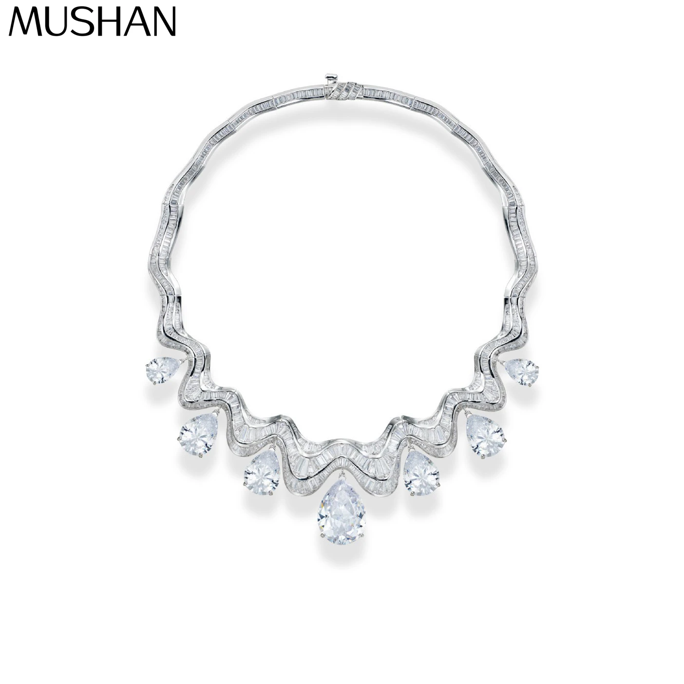 

MS Luxury Jewelry White Moonlight Drops Evening Wear Chain Gilt Heavy Industry With The Same Senior Sense Necklace