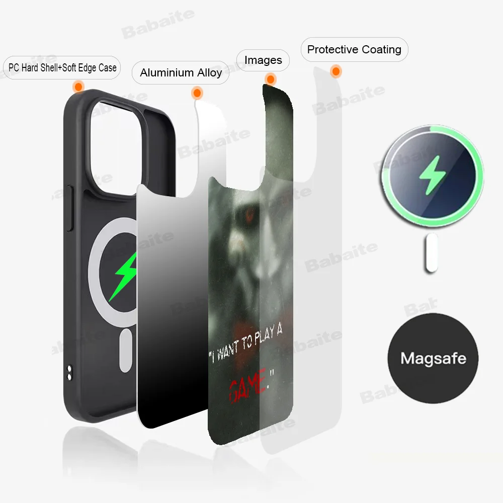 Saw Jigsaw Killer Hhorror Phone Case Magnetic Case For IPhone 16 14 13 12 11 15 Pro Max Plus For Magsafe Wireless Charge Cover