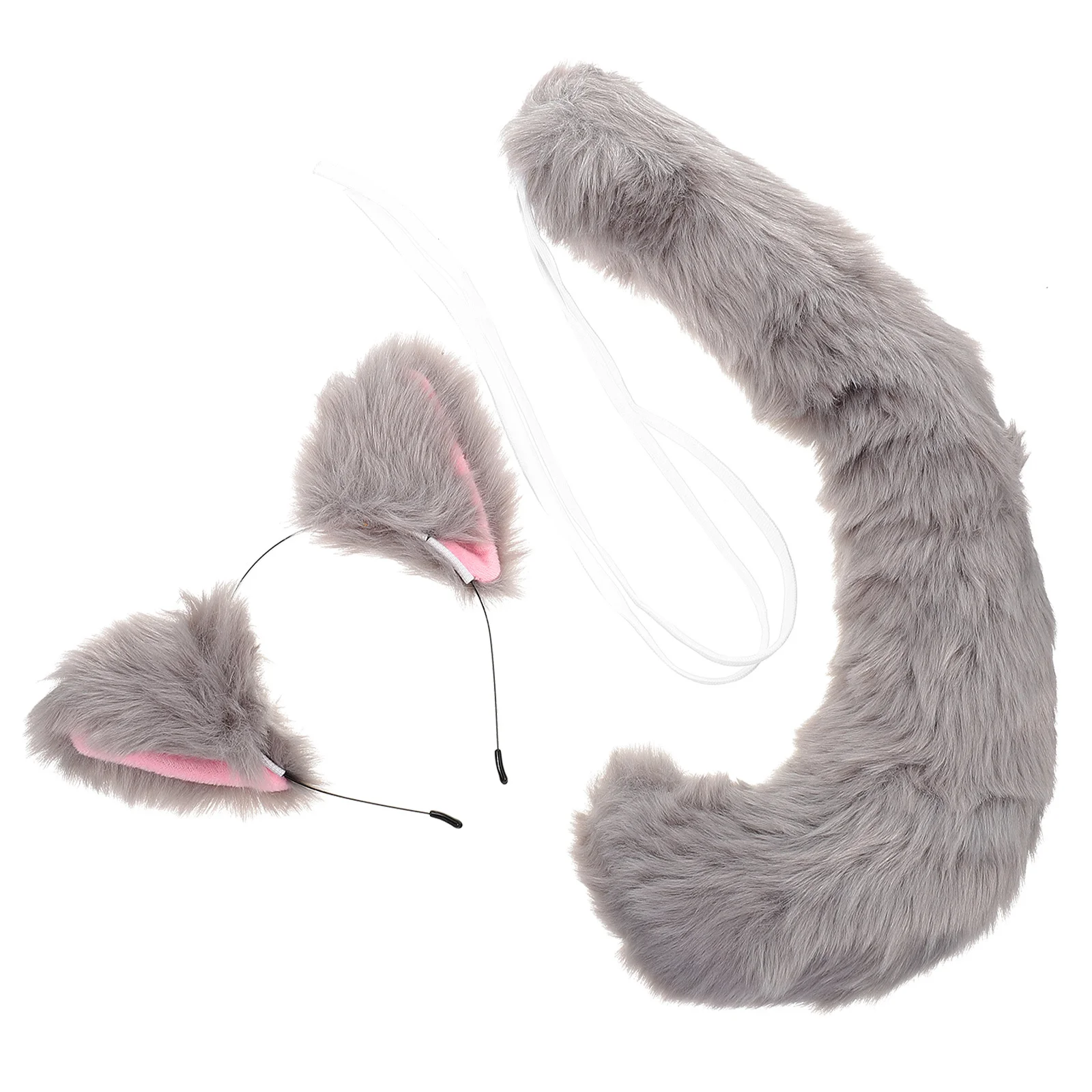 

1Set Foxes Ear Hair Band Tail Prop Cosplay Party Wearing Premium Material Creative Design Attractive Decorative