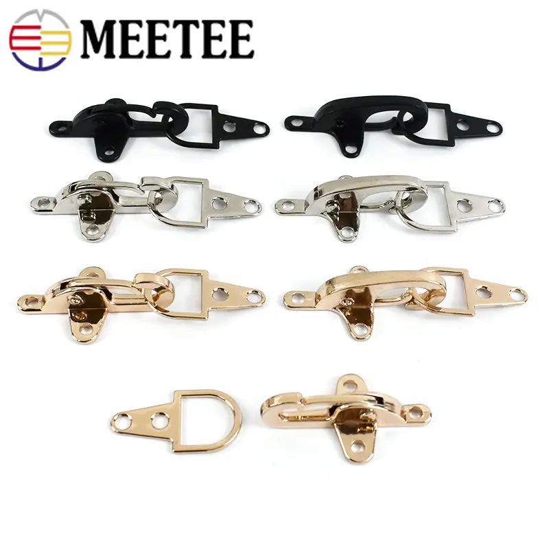 2/5/10Pcs Meetee 4-5cm Metal Buckle Lobster Clasp Snap Clip Bag Belt Decor Hasp Button for Coat Down Jacket Sewing Accessories