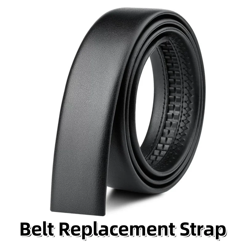 Automatic Belt Replacement Strap Genuine Leather Belt For 3.7cm-4cm Automatic Buckle Adjustable Ratchet Belt