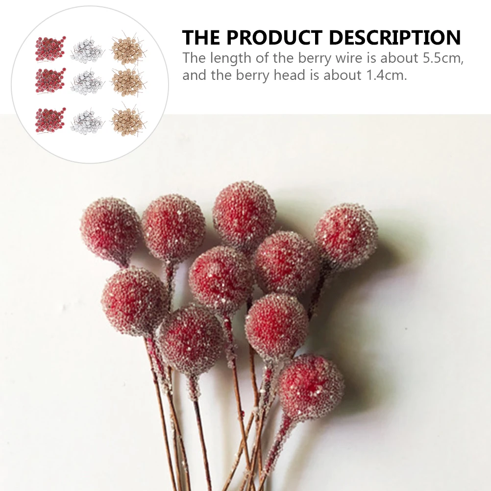 

300pcs Artificial Berries Fake Diy Berry Material Simulated Fruit Foam Xmas Home Decor Party Craft Berry Branches Decoration