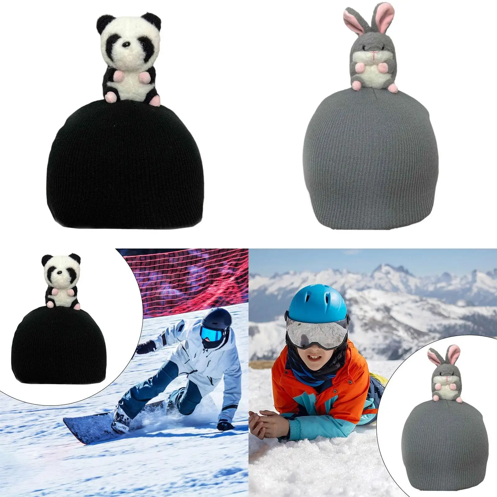 Tierischer Skihelm-Abdeckung, tragbar, bequem, lustig, Cartoon-Sporthelm-Dekor