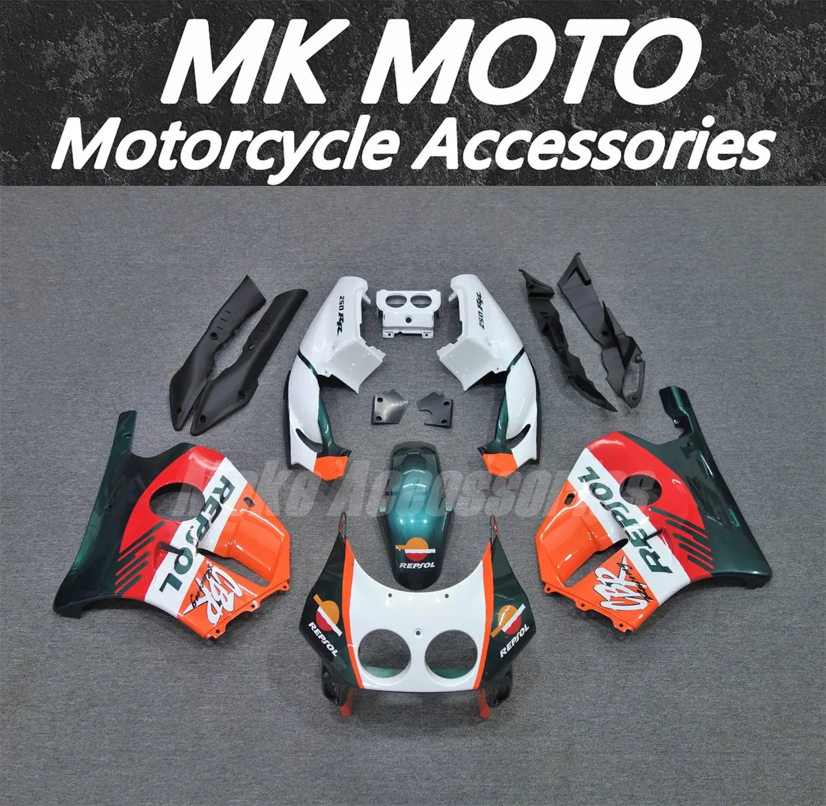 

Moke moto Motorcycle Bodywork Set For Cbr250rr Mc22 1990 1991 1992 1993 1994-1999 Fairings Kit Fit Abs Green White Orange Red