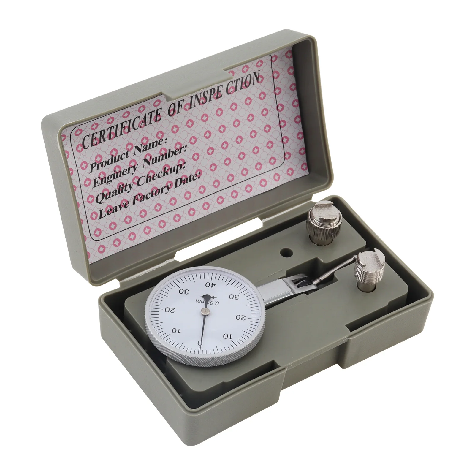 0-0.8mm Dovetail Rails Lever Dial Indicator Gauge with 2 Steel Dovetail Clamps Silver Aluminum Alloy Metric Dial Test Indicator