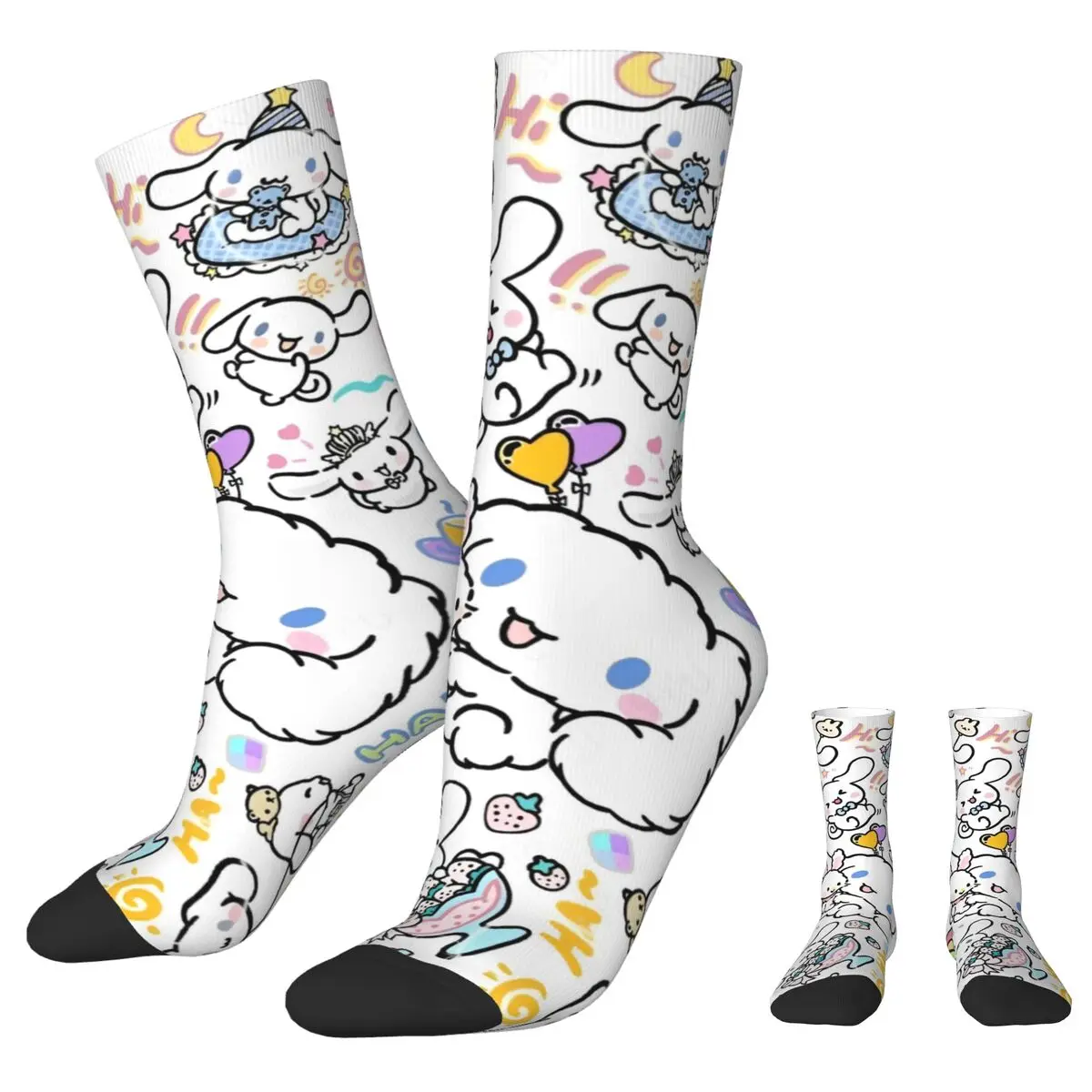 Cinnamoroll-Calcetines Kawaii antideslizantes para parejas, medias de monopatín personalizadas, alta calidad, Invierno