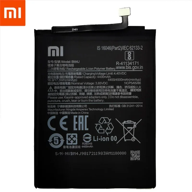 100% Original 4500mAh BM4J Battery For Xiaomi Redmi Note 8 Pro Note8 Pro Genuine Replacement Phone Batteries+Fast Shipping