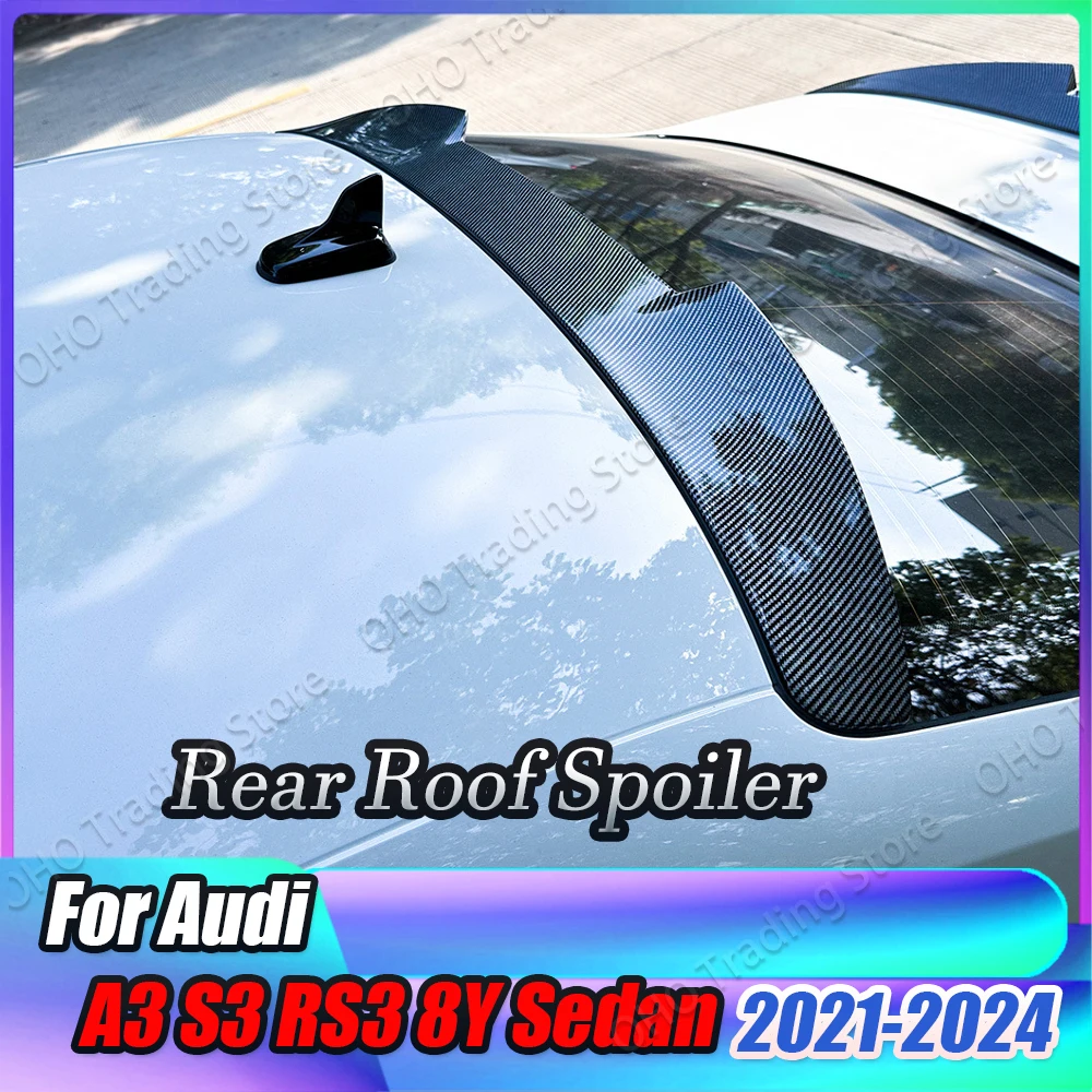 

Car Rear Roof Spoiler Trunk Lip For Audi A3 8Y S3 RS3 8Y Sedan 2021 2022 2023 2024 Tail Wing Trunk Middle Mid Spoiler Body Kit