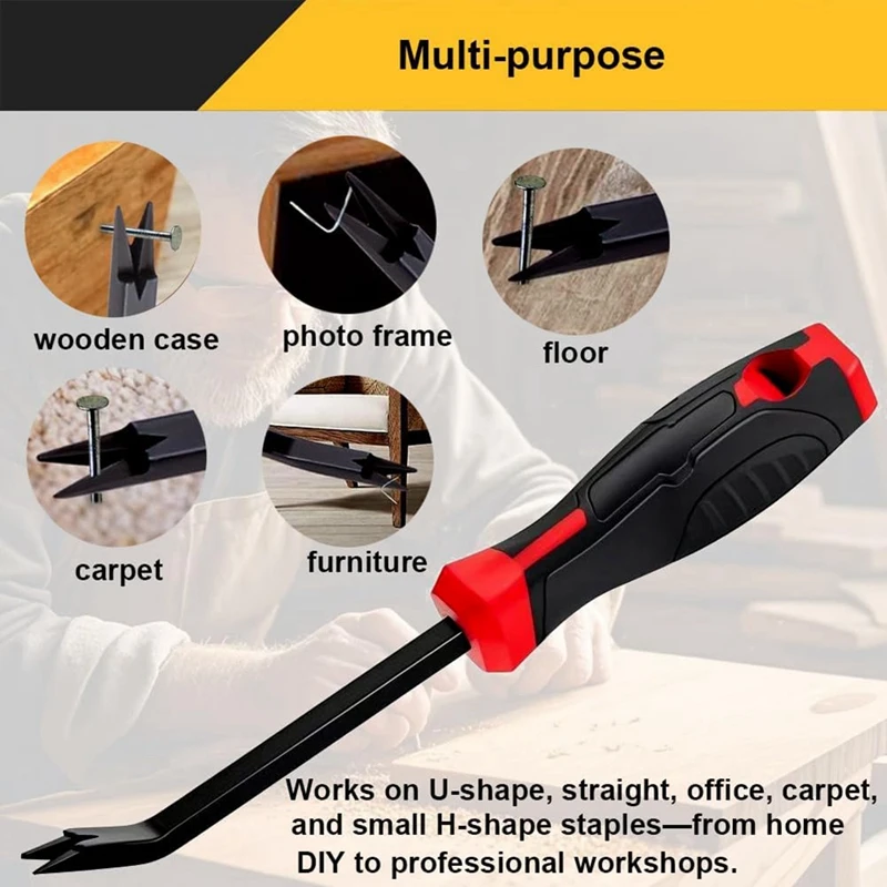 Heavy Duty Staple Remover Tool for Upholstery, Carpets, and Furniture Repair-A26I - view 5