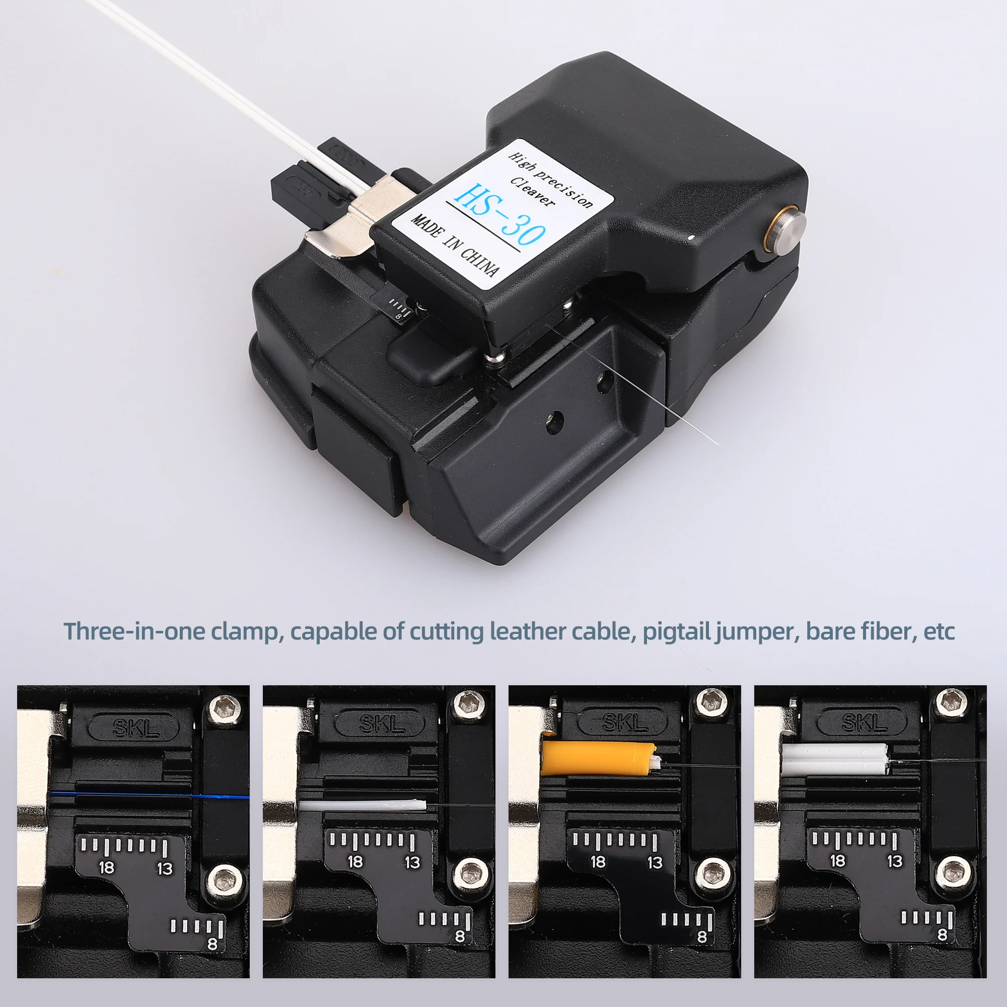 KELUSHI Fiber Optic Cutter Tool Cutting Knife High Precision Optical Fiber Cleaver for Single Mode Fiber.HS-30 used with Splice