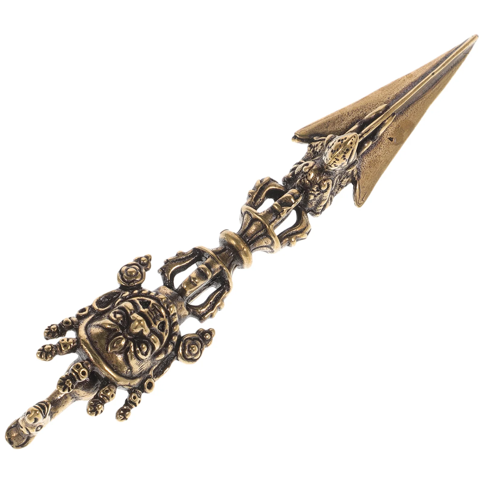 

1pcs Vajra Pestle Ornament Copper Desktop Decor For Home Office Table Vintage Metal Craft Religious Statue Pestle Decor