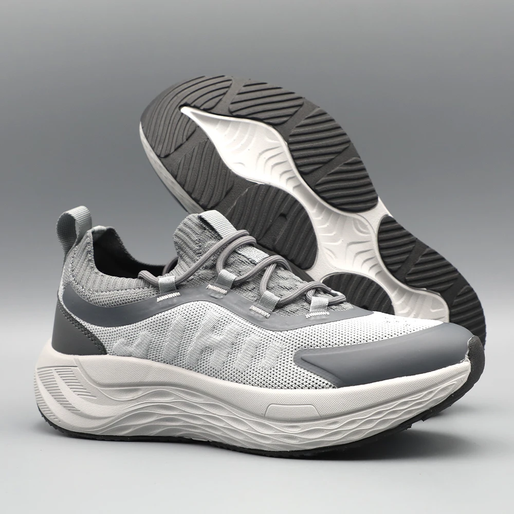 Men's Outdoor Sports Shoes Breathable Mesh Lightweight Shock Absorption Thick Bottom Casual Travel Sneakers Spring Summer