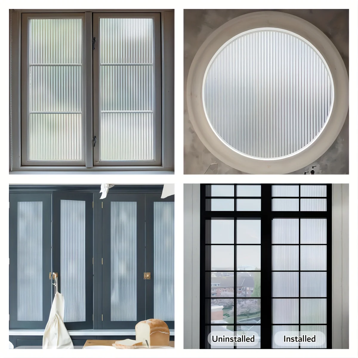 متجمد نافذة الخصوصية فيلم التحكم في الحرارة الأشعة فوق البنفسجية حجب ثابت تتشبث غير لاصق قابلة لإعادة الاستخدام أغطية الأبواب للحمام مكتب المنزل #5