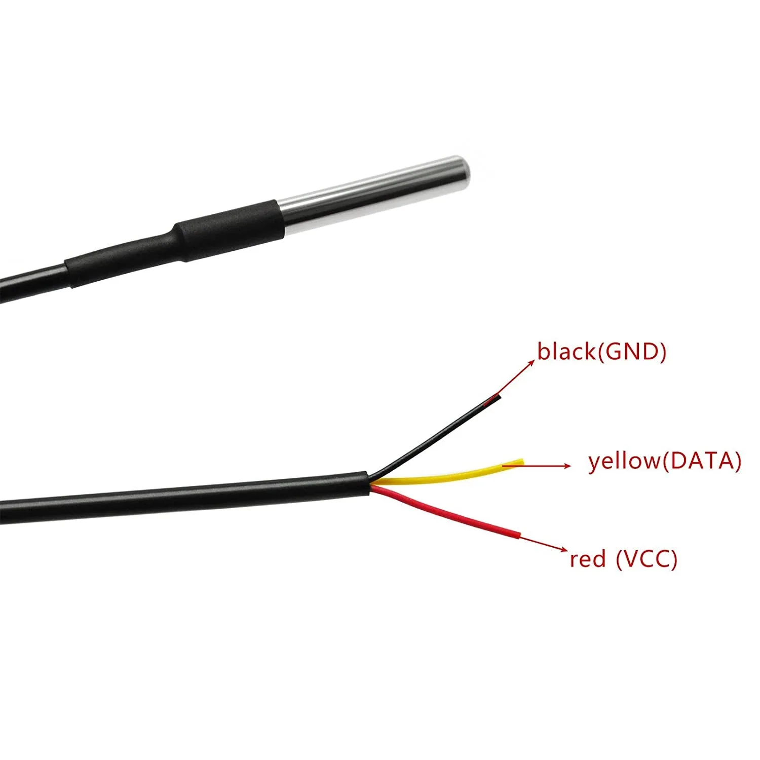 Stainless steel encapsulated waterproof DS18b20/LM35DZ temperature probe, temperature sensor, waterproof cable 5m