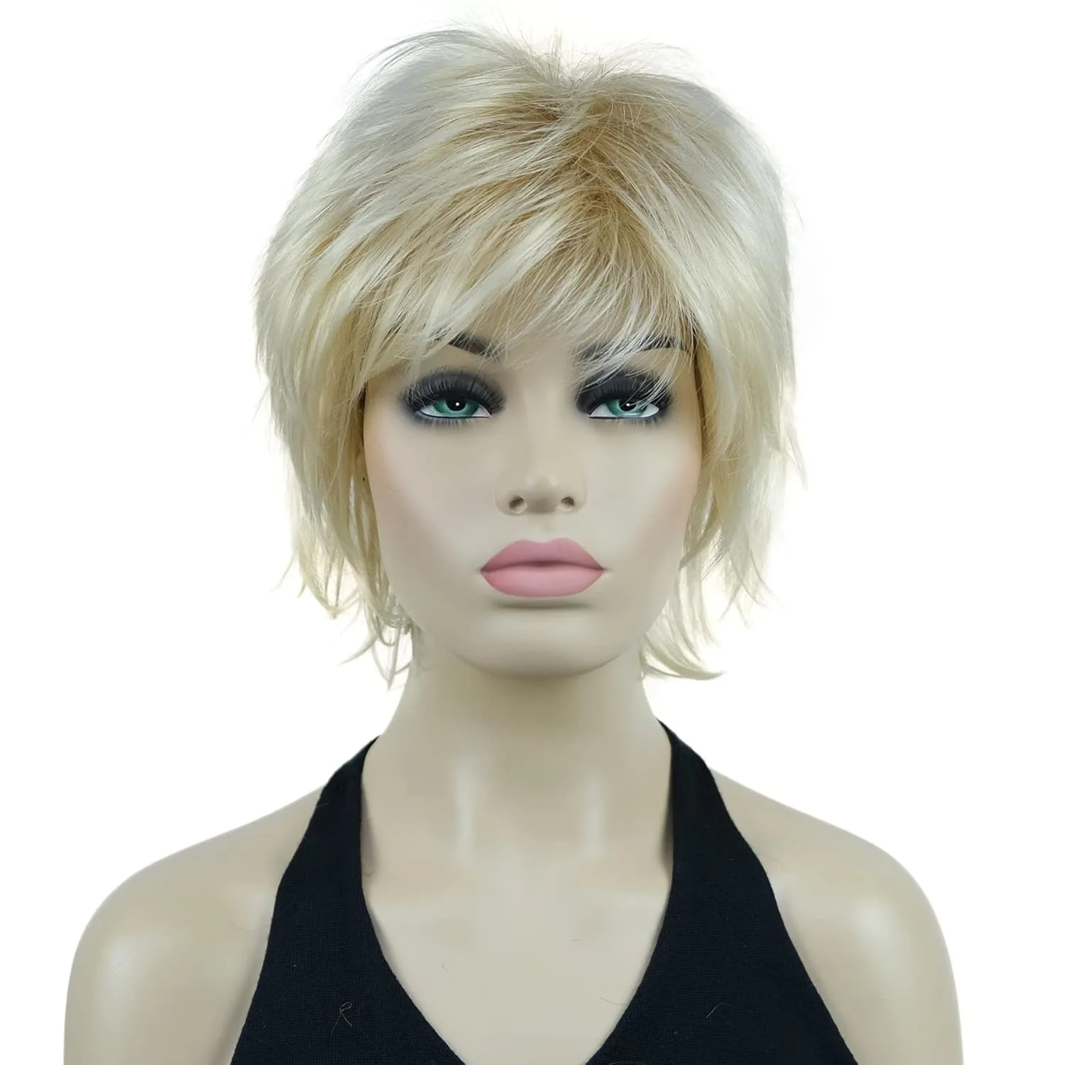 Women's Elderly Wig Fluffy European And American Women's Short Curly Hair With Golden Rose Net Creative Design