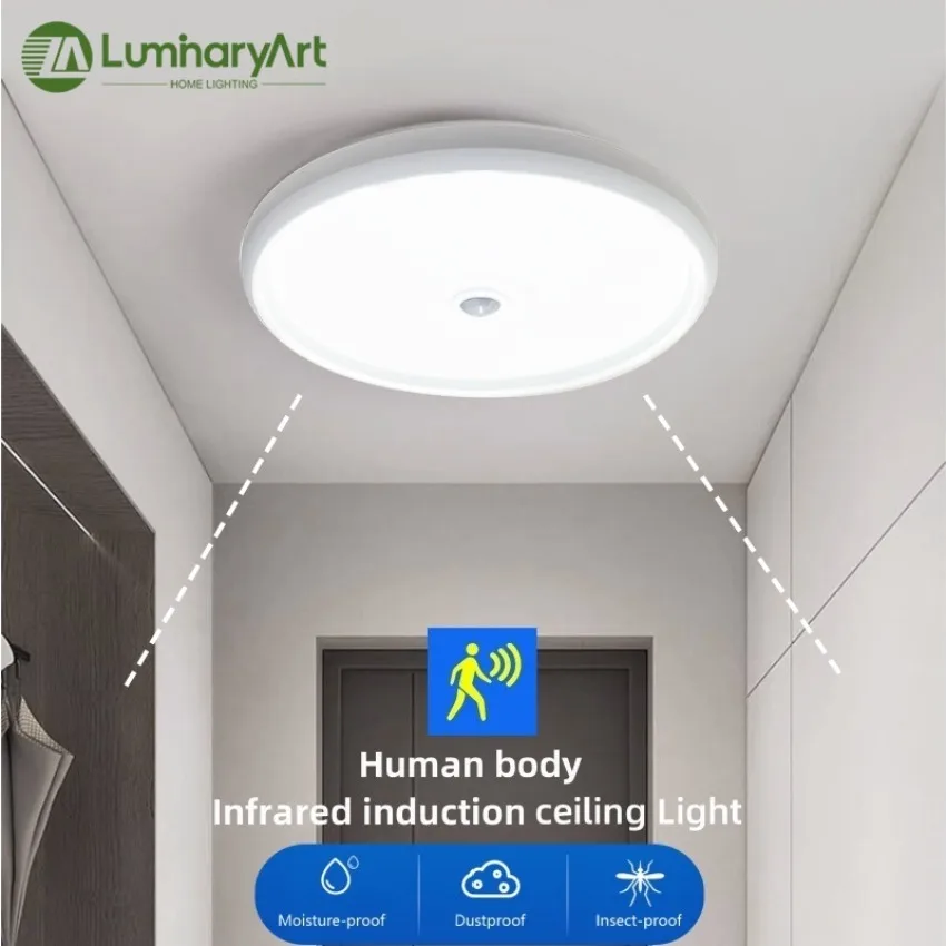 Human Infrared Induction Ceiling Light  Corridor Staircase Balcony Garage Entrance Lighting PIR Motion Sensor Led Ceiling Lamp