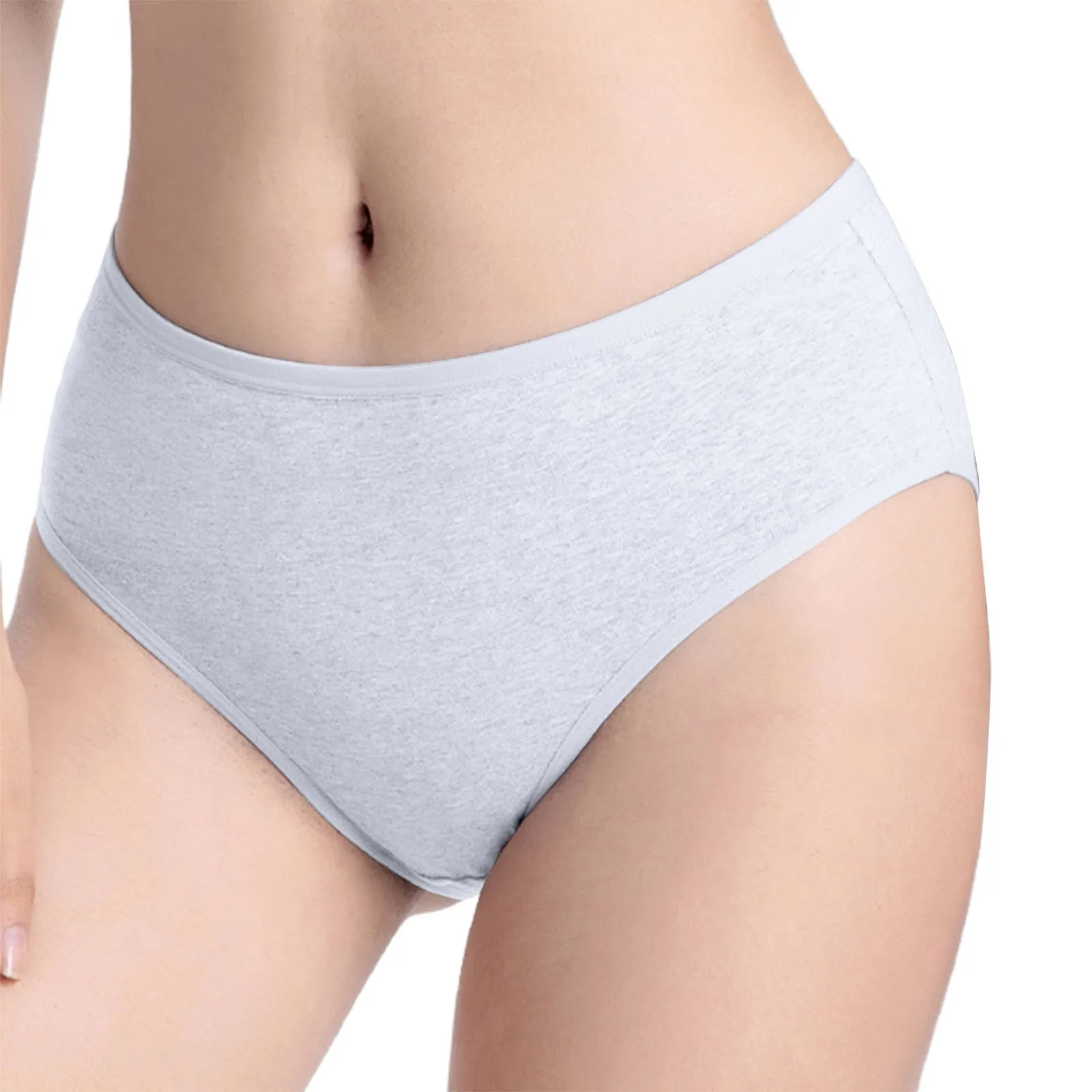 Women\'s Basic Panties Sexy High Waist Cotton Underwear Solid Color Briefs Underwear Support Underwear for Women Mid Waist