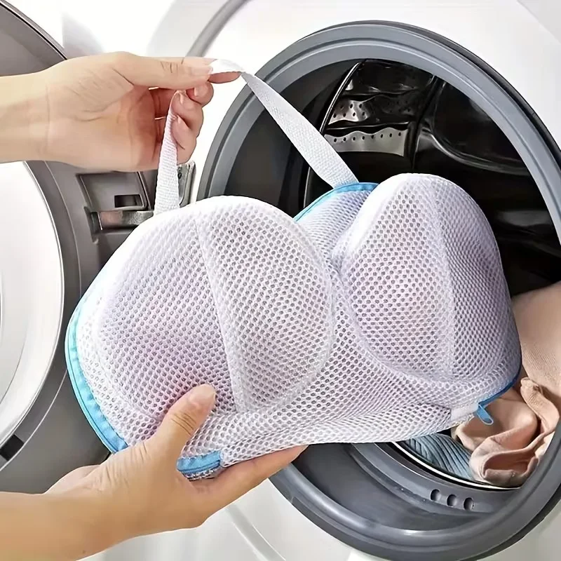 Foldable Zipper Polyester Mesh Laundry Bag Anti Deformation For Machine Washing Bra Lingerie Underwear Sports Brassiere