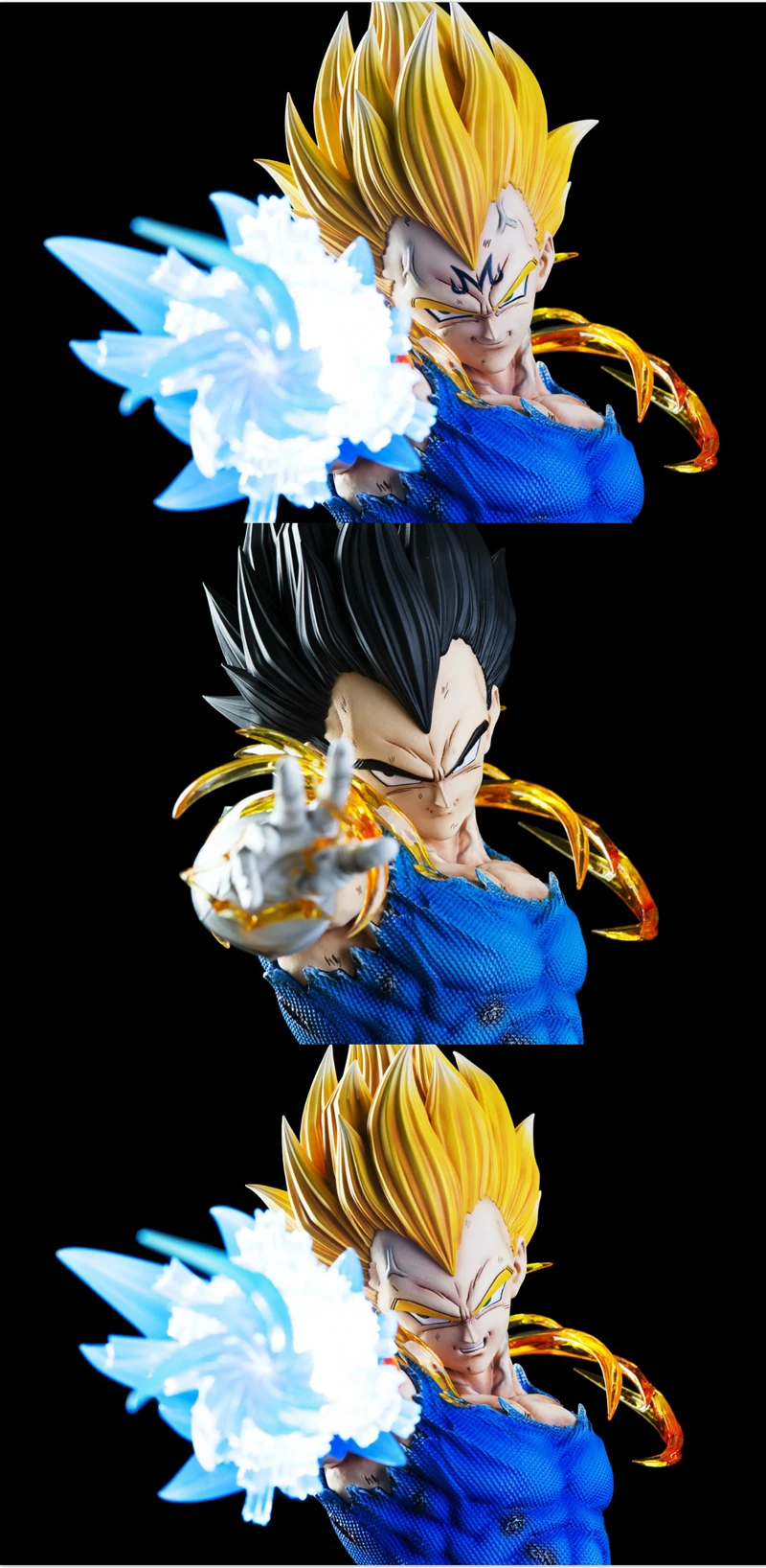 Dragon Ball Gk Anime Figure BejiTa Yonsei Vegeta Iv Super Saiyan Three Headed Carving Luminous Large Statue Model Toy