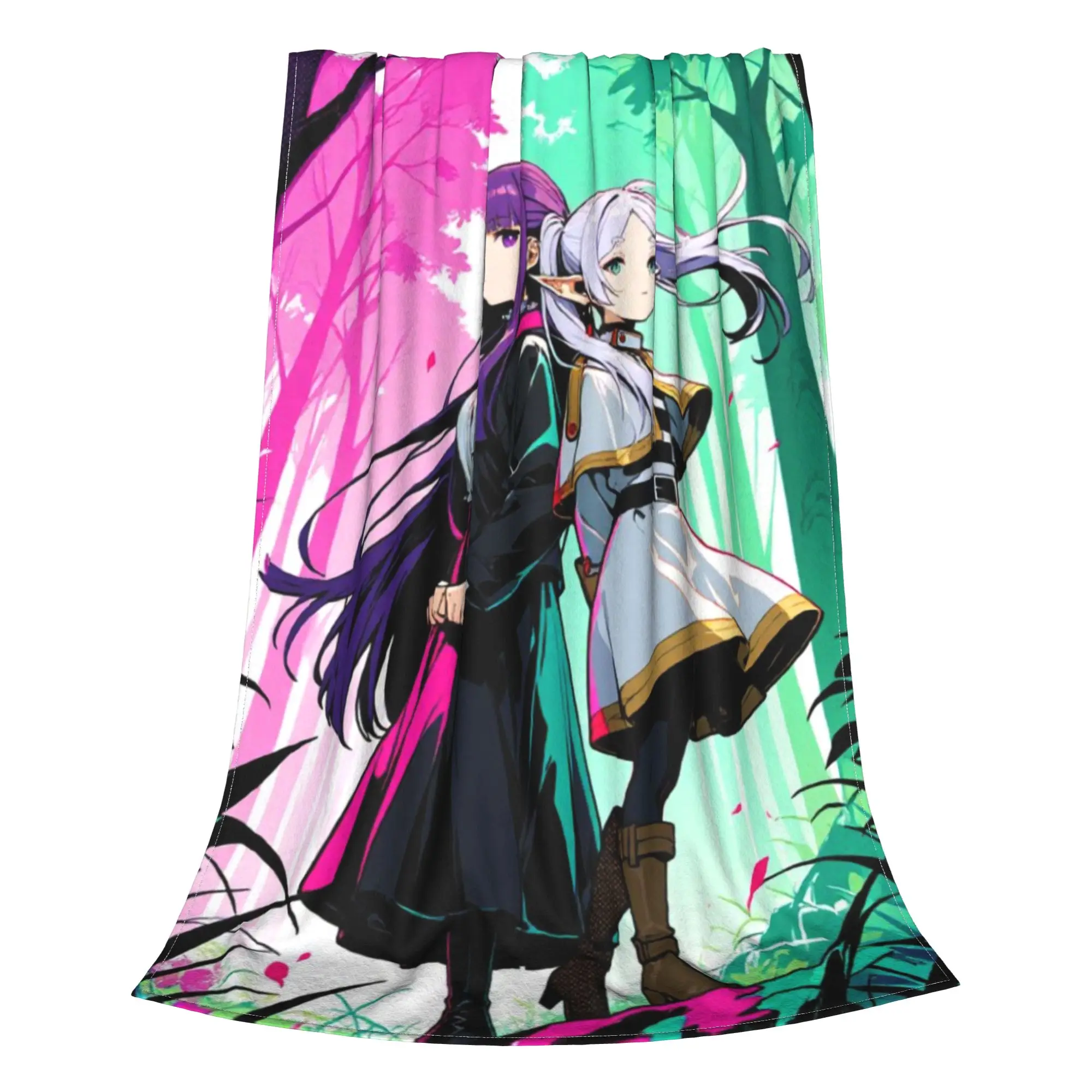 Frieren Beyond Journeys End Blanket All Season Cute Lightweight Throw Blankets For Office Plush Thin Quilt