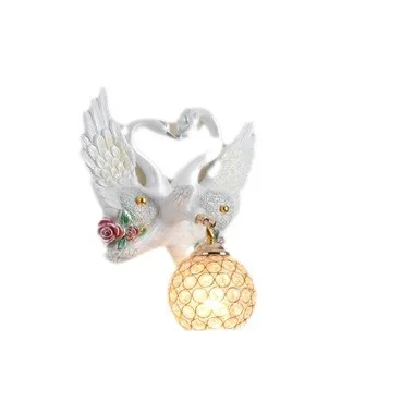 American swan wall lamp animal decoration creative living room TV wall bedroom bedside aisle stairs European crystal lamp