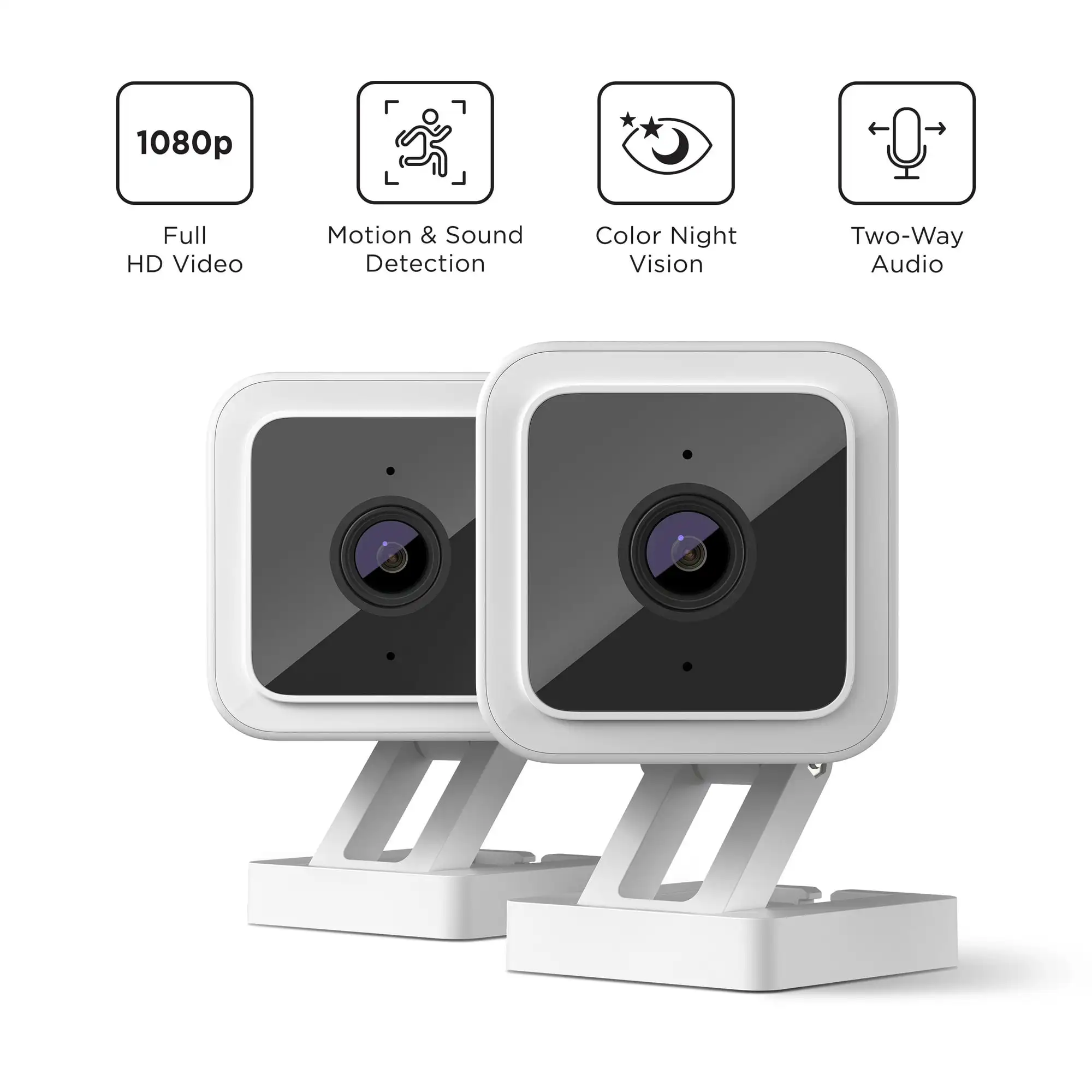 Câmera interna Roku Smart Home, Wi-Fi, Pacote 2®Connected - Wired Segurança Vigilância Camera, Movimento e Detecção De Som