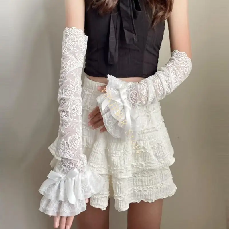 Găng tay áo cô dâu Punk Găng tay cổ tay cho trang phục Tiệc Mùa đông Bộ ấm hơn cho cô dâu Nhiếp ảnh D08E