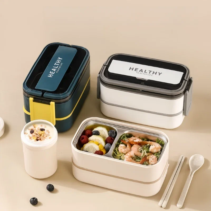 

Double Layer 304 Stainless Steel Bento Box Sealed and Insulated Lunch Box Compartment Student Lunch Box for Students Workers