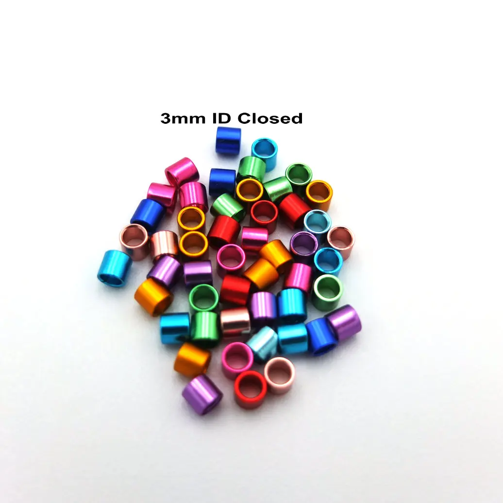 Aluminum Bird Leg Bands, No Printing, Mixed Color, 50 Pcs, 3mm