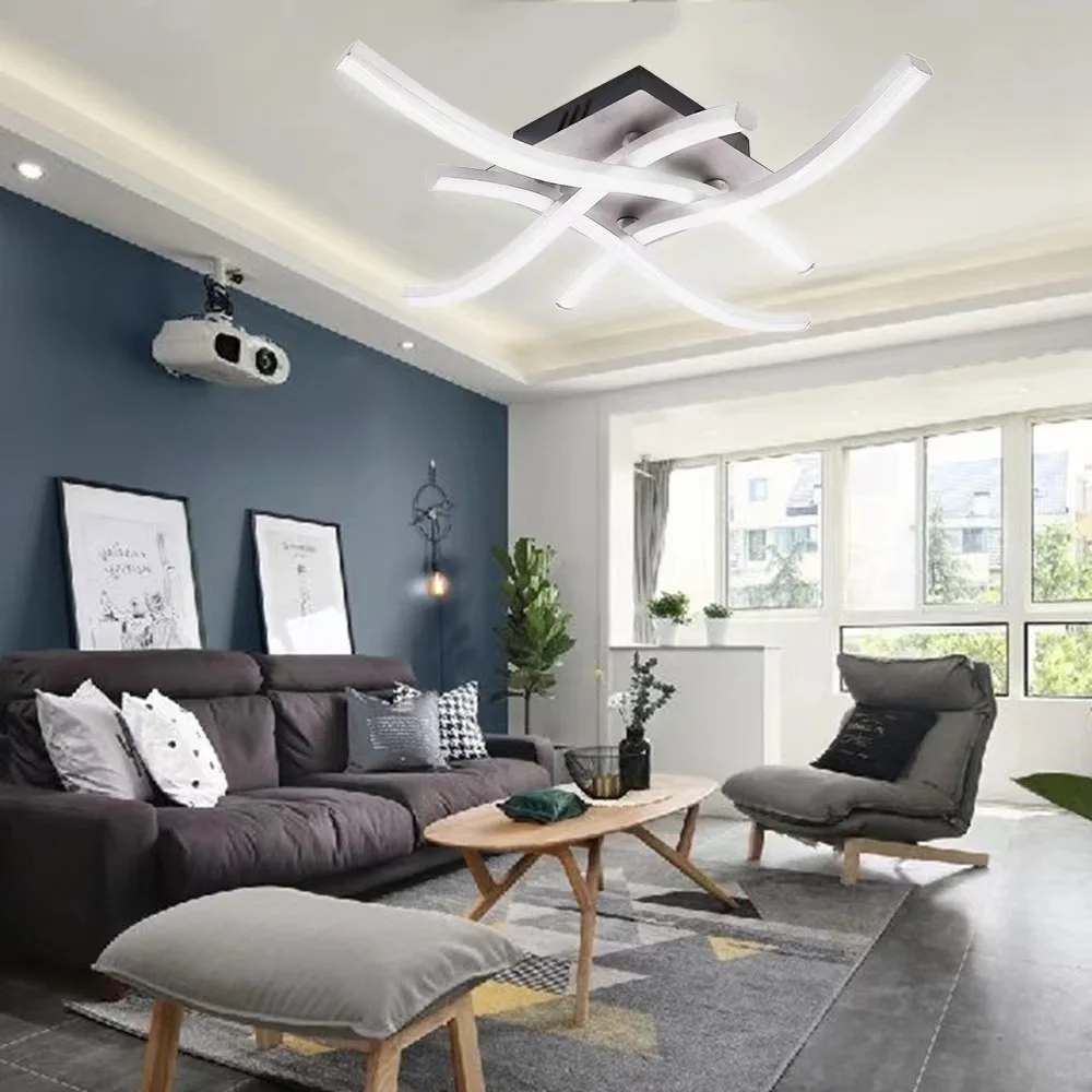 

Simple LED Ceiling Lamp White Black Branch Ceiling Lamp Living Room Bedroom Corridor Balcony Lighting Lamps