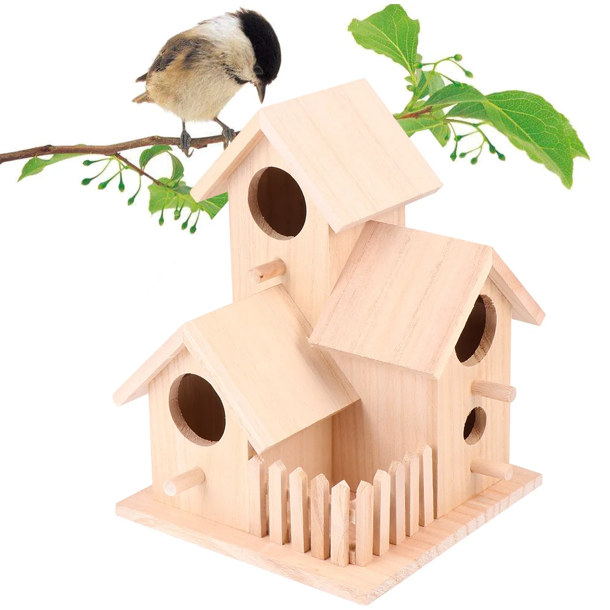 

Wooden Bird Nest naments Large Outdoor Wide Entrance Small Birds Accessories Craft Hut Bed Durable Safe Style