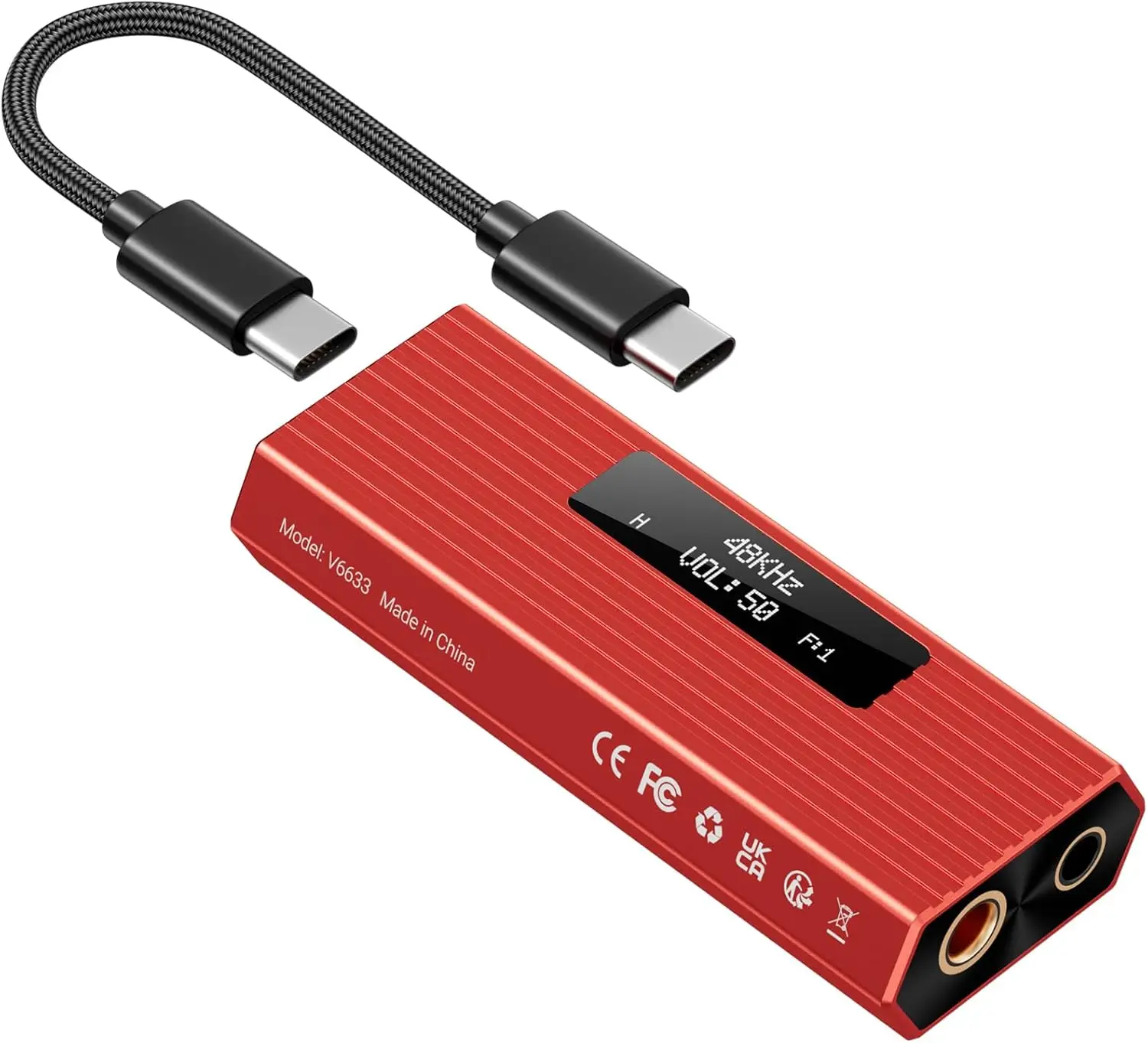 USB-C DAC Kopfhörerverstärker DSD512 HiFi Mini-Audioadapter Unterstützt 4,4-mm- und 3,5-mm-Dualausgänge PCM 384kHz/32bit Kopfhörer